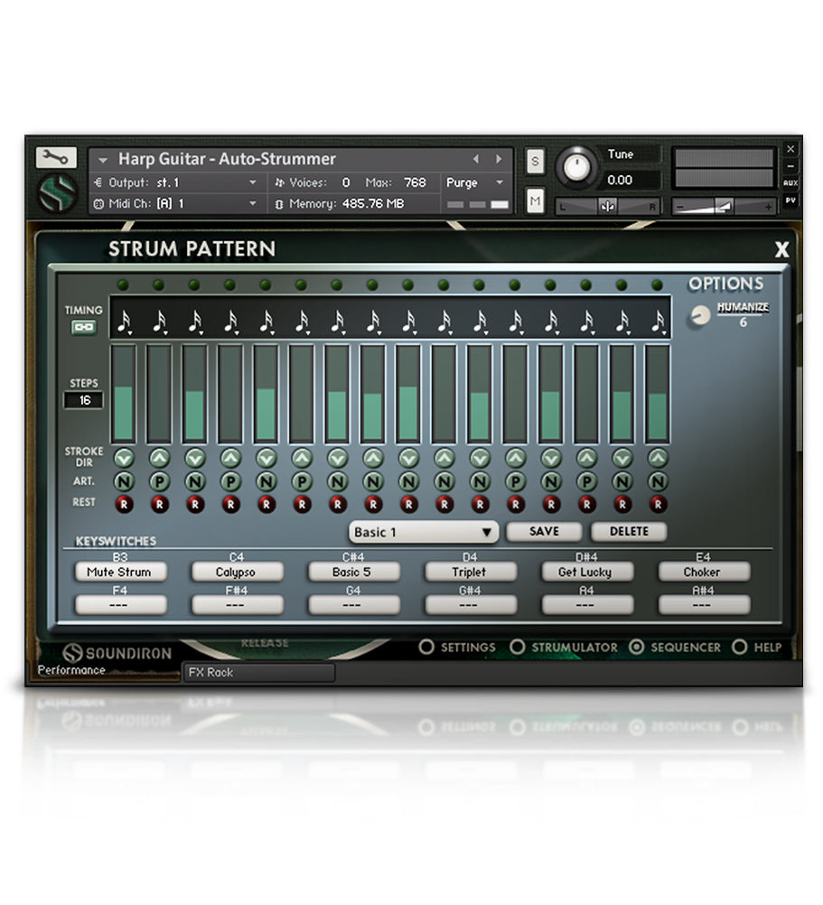 Brad Hoyt's Harp Guitar - Strings - virtual instrument sample library for Kontakt by Soundiron