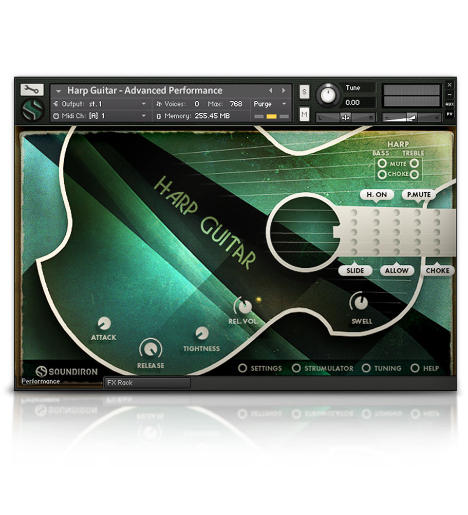 Brad Hoyt's Harp Guitar - Strings - virtual instrument sample library for Kontakt by Soundiron